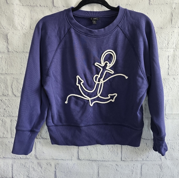 J. Crew Tops - J. Crew Cropped Rope‎ Anchor Sweatshirt Women's Small